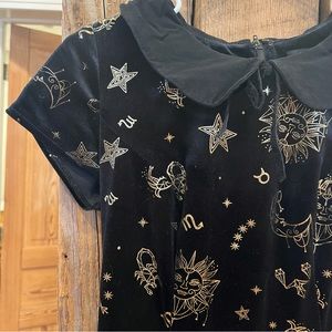 Collectif x Mod Cloth Applied Astrology Velvet Skater Dress ♍️✨
